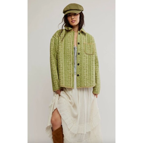 Free People Alexie Quilted Shacket Jacket Bandana Paisley Cottagecore Sz Medium